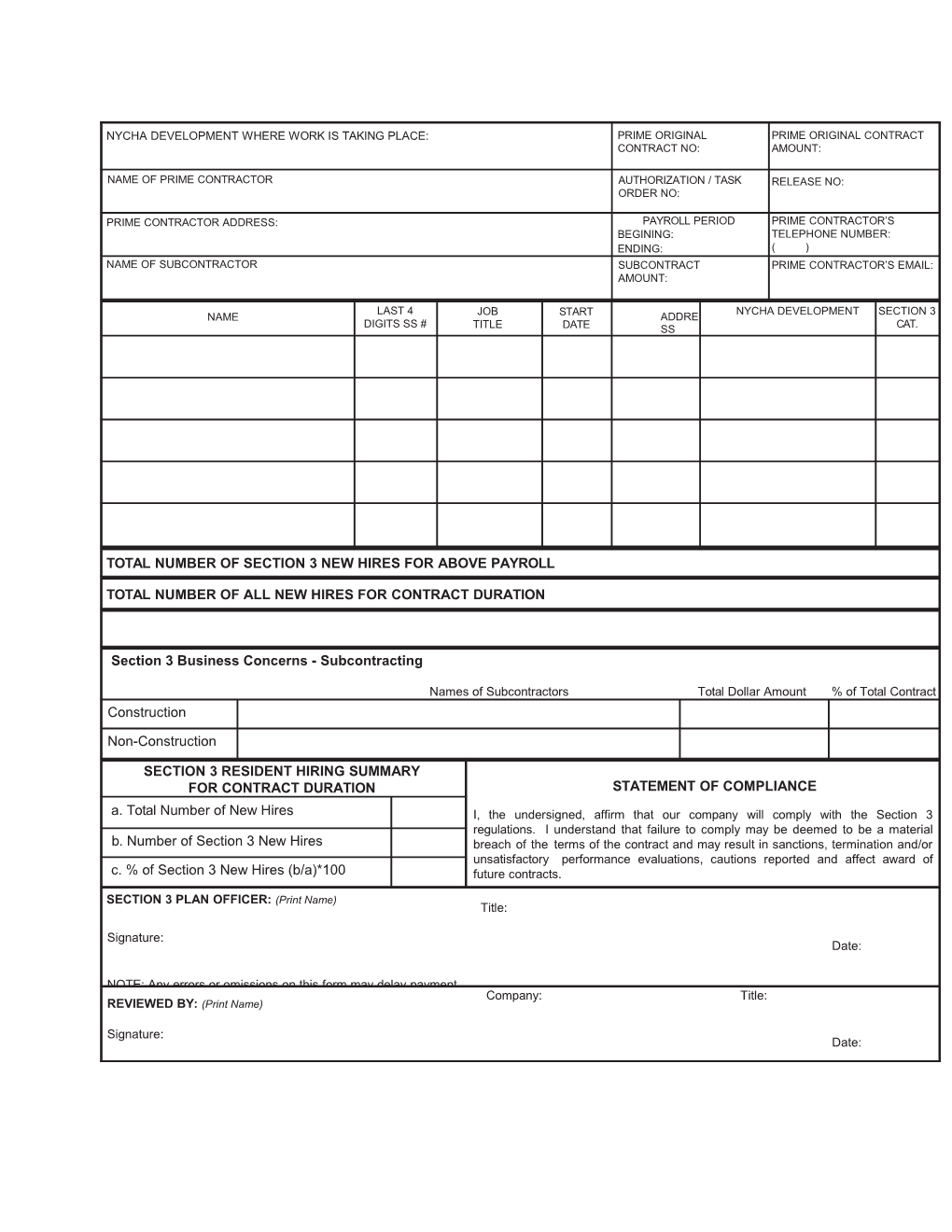 Contractors Are Requiredto Completethis Form in Its Entirety