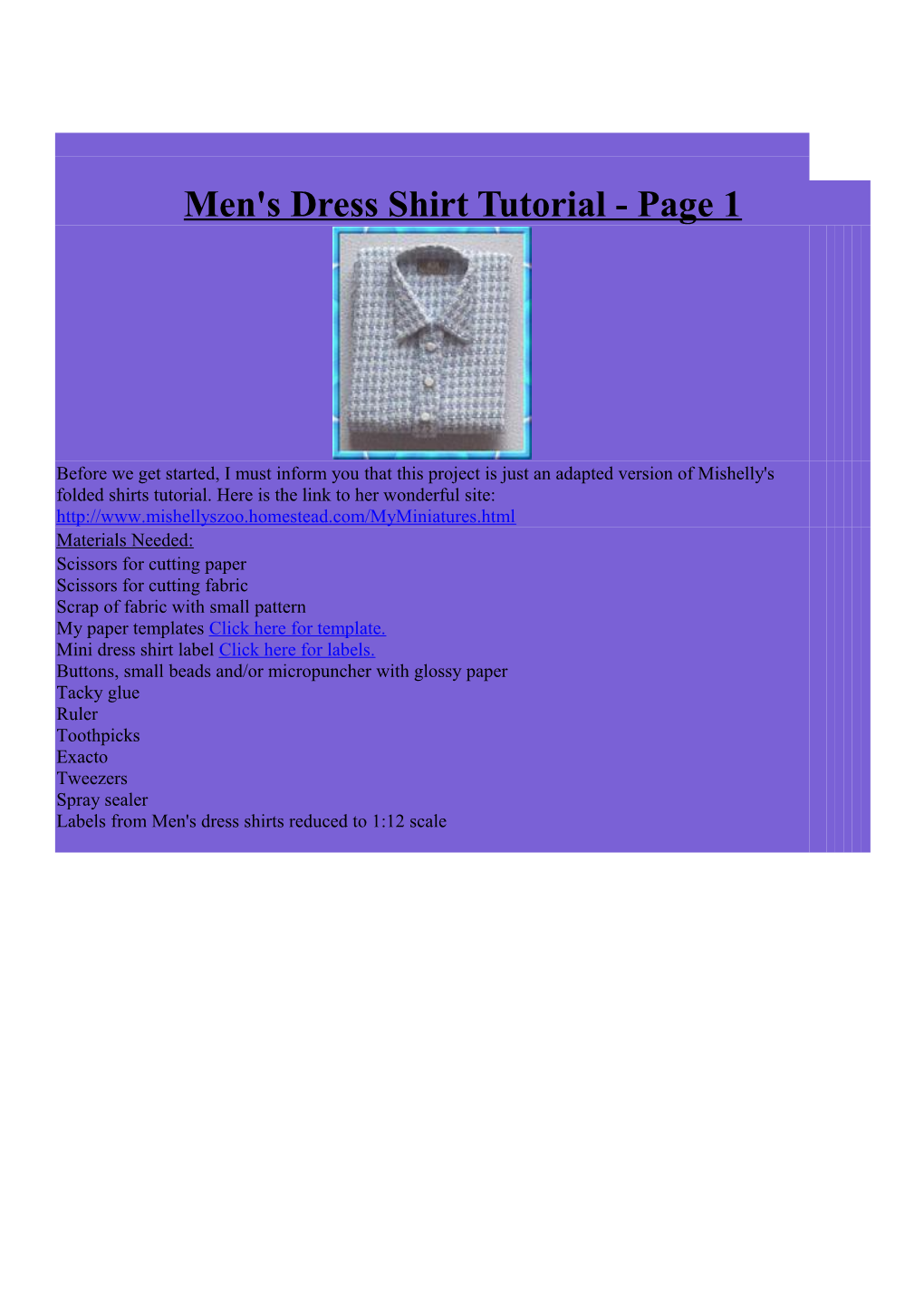 Men's Dress Shirt Tutorial - Page 1