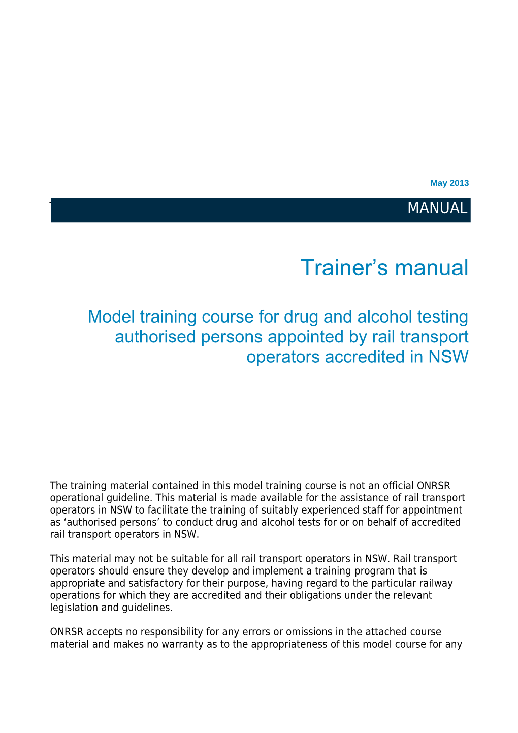 Model Training Course - Itsrr