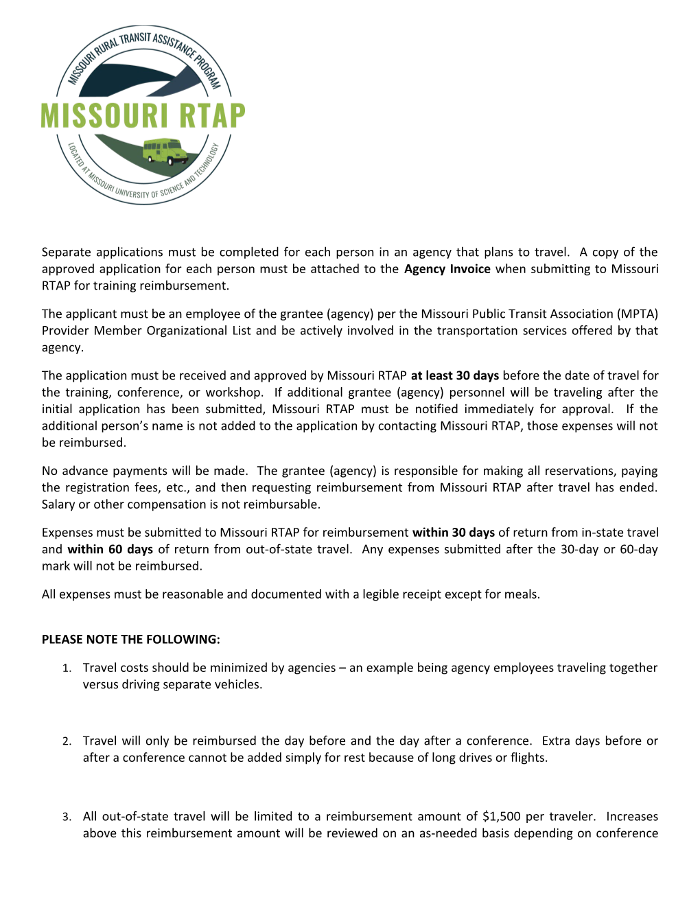 The Applicant Must Be an Employee of the Grantee (Agency) Per the Missouri Public Transit