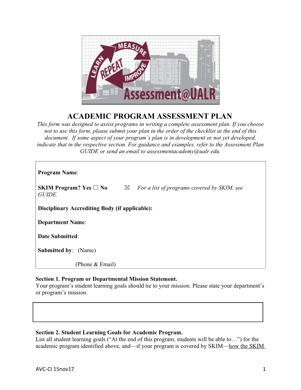 Academic Programassessment Plan