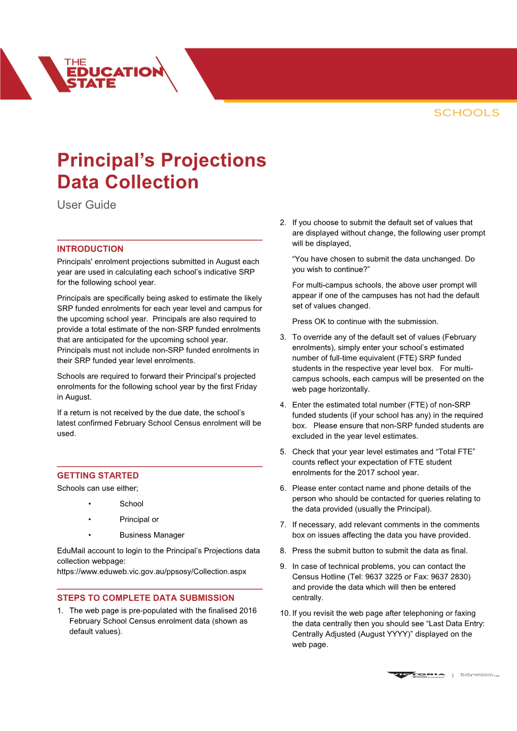 Principal S Projections Data Collection