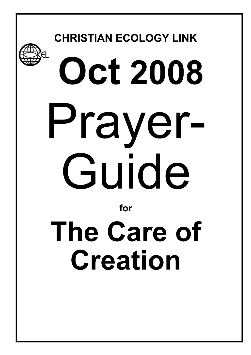 CEL September Prayer Guide 2008