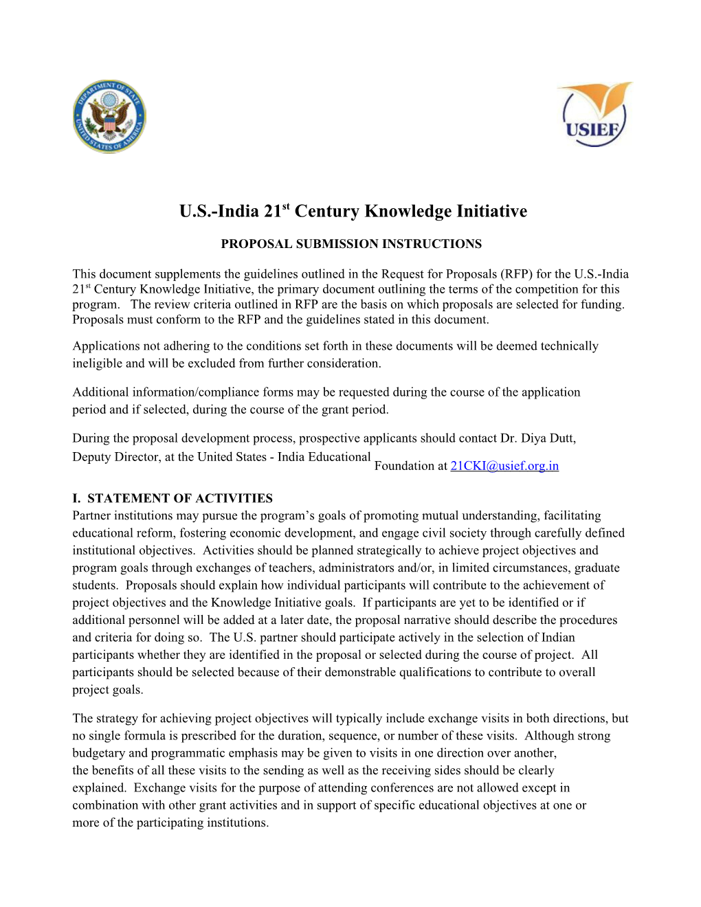 U.S.-India 21St Century Knowledge Initiative