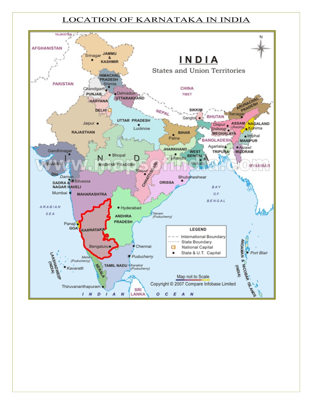 Location of Project in Karnataka State
