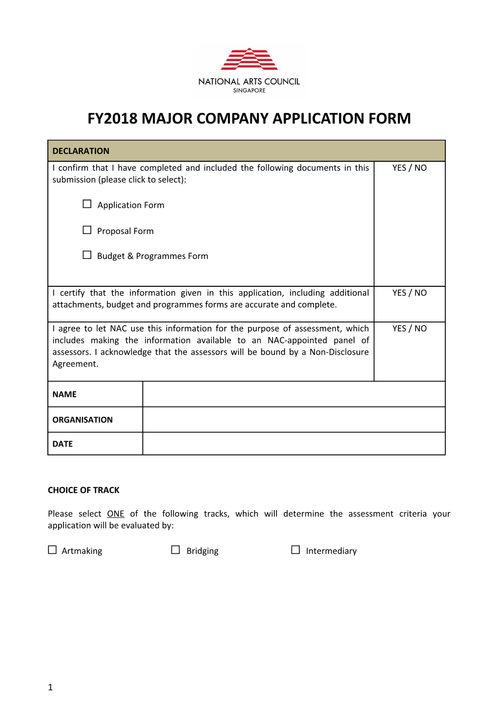 Fy2018major Company Application Form