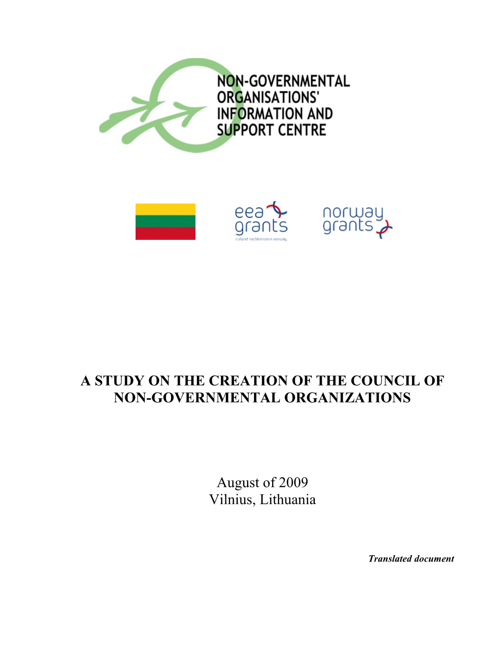A Study on the Creation of the Council of Non-Governmental Organizations