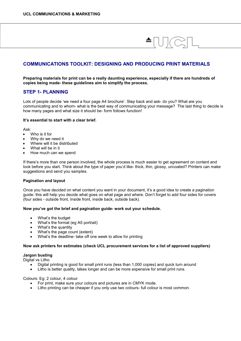 Communications Toolkit: Designing and Producing Print Materials