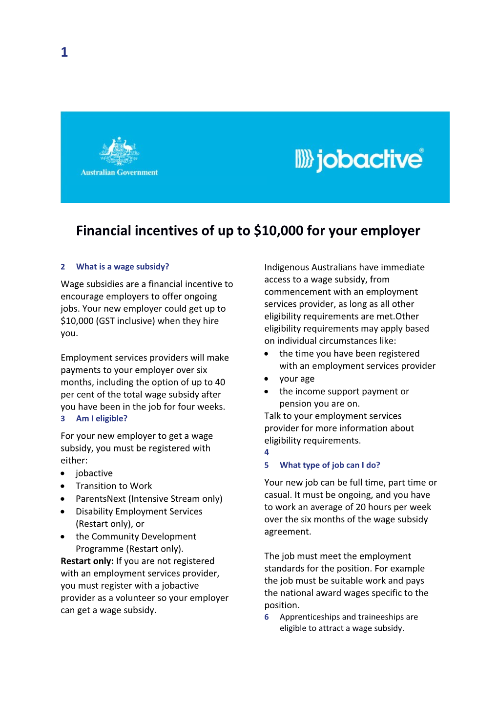 Financial Incentives of up to $10,000 for Your Employer