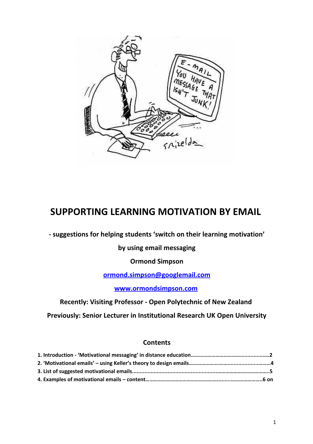 Supporting Learning Motivationby Email