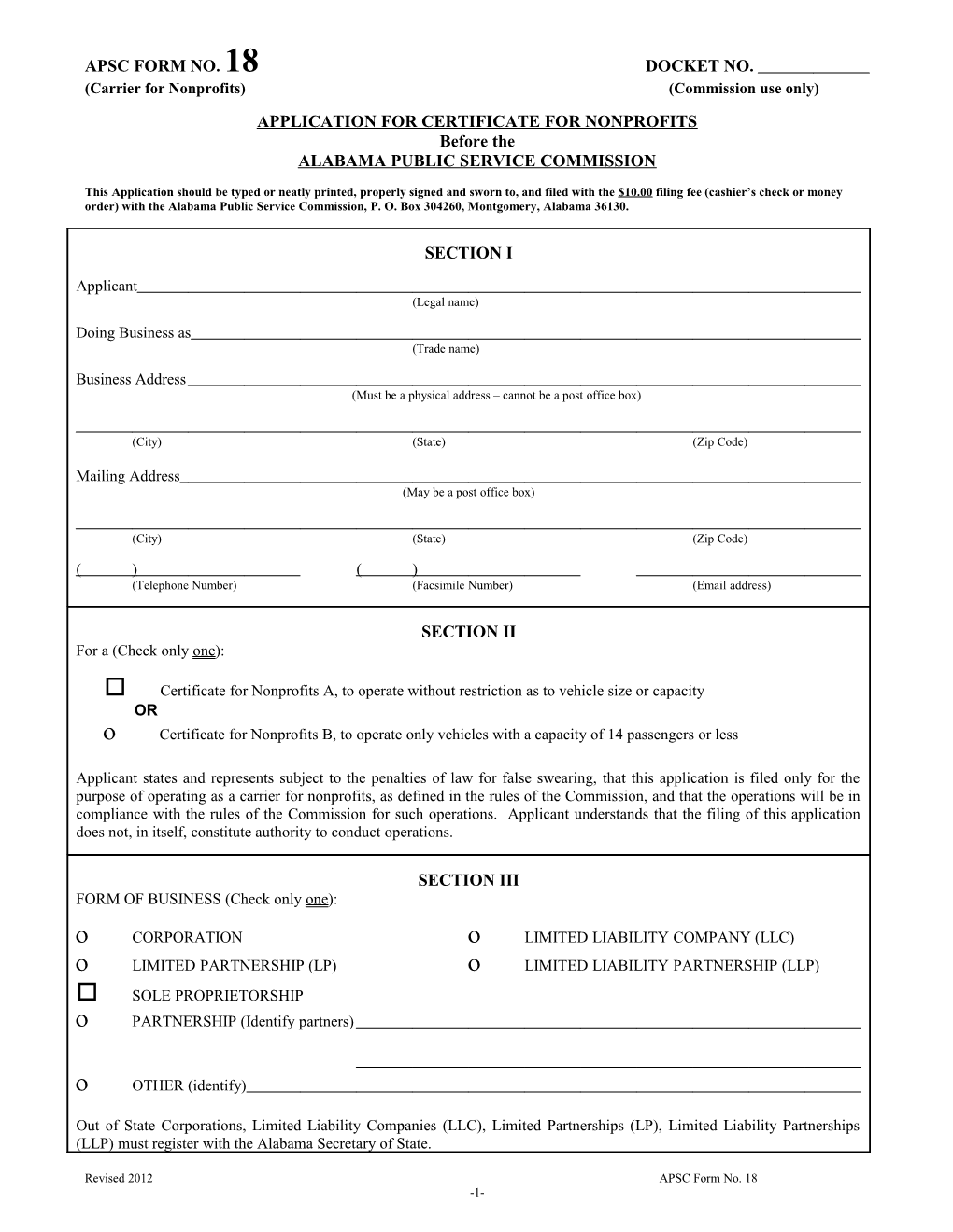 Apsc Form No