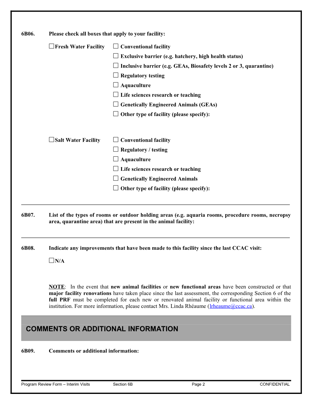 ANIMAL CARE and USE PROGRAM REVIEW FORM (For Interim Visits)