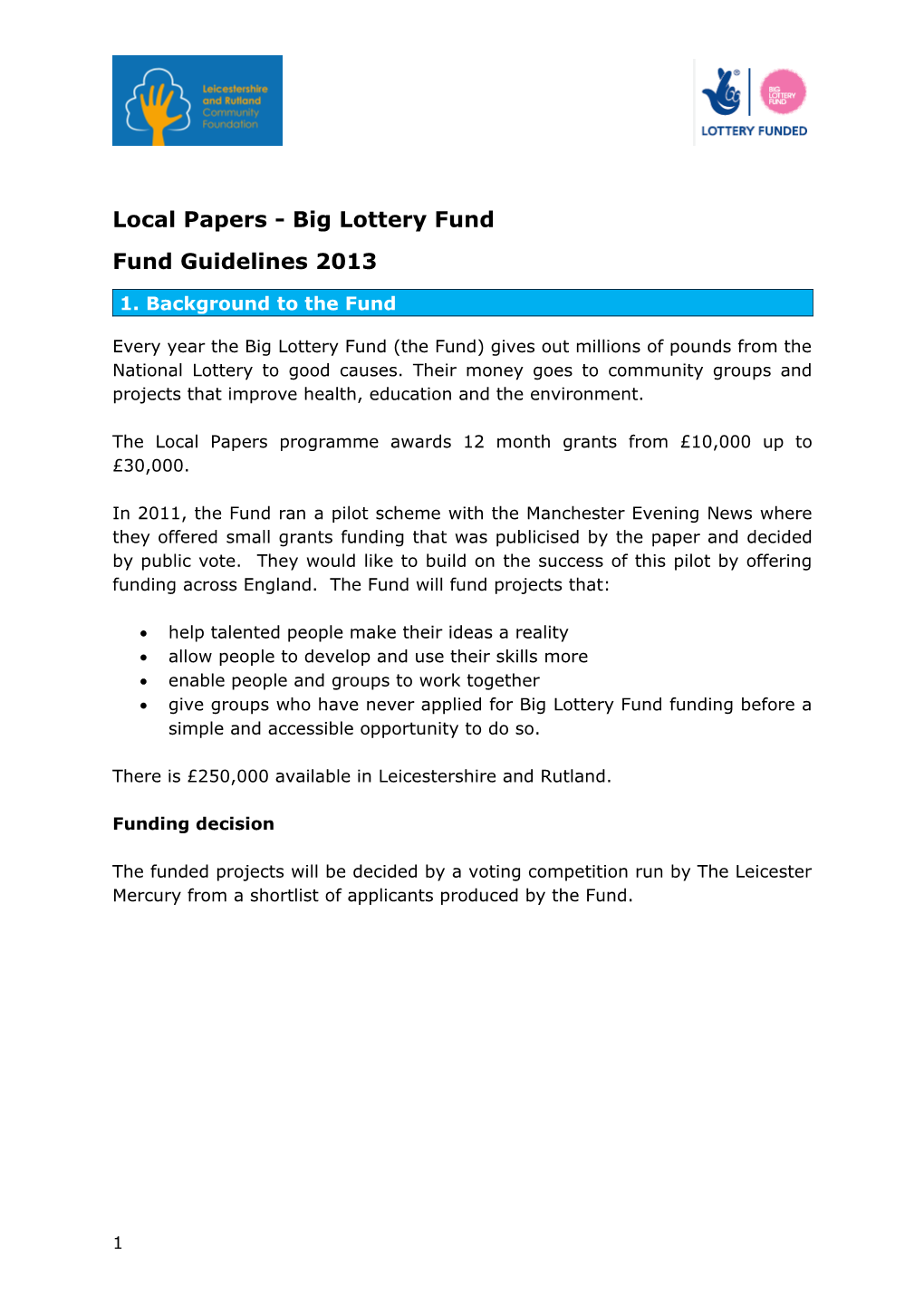 Local Papers - Big Lottery Fund