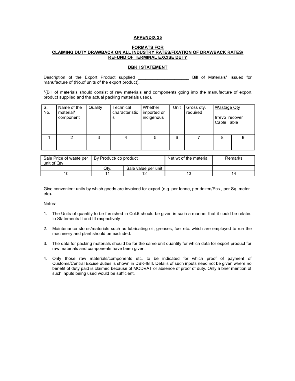 Claiming Duty Drawback on All Industry Rates/Fixation of Drawback Rates