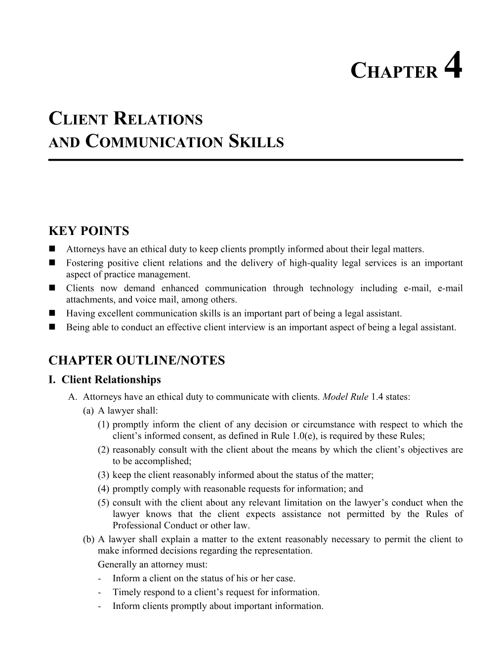 Client Relations and Communication Skills