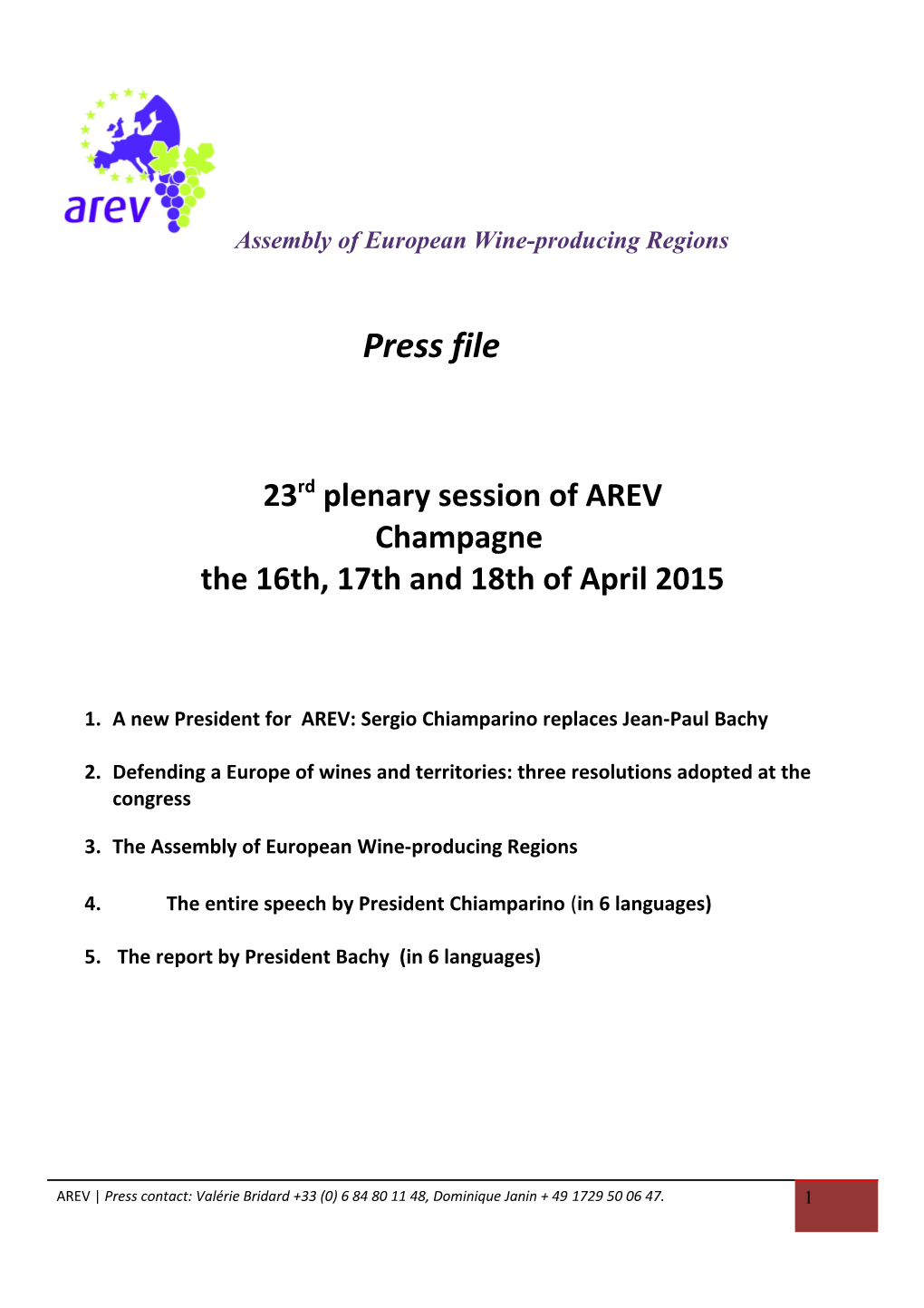 23Rdplenary Session of AREV