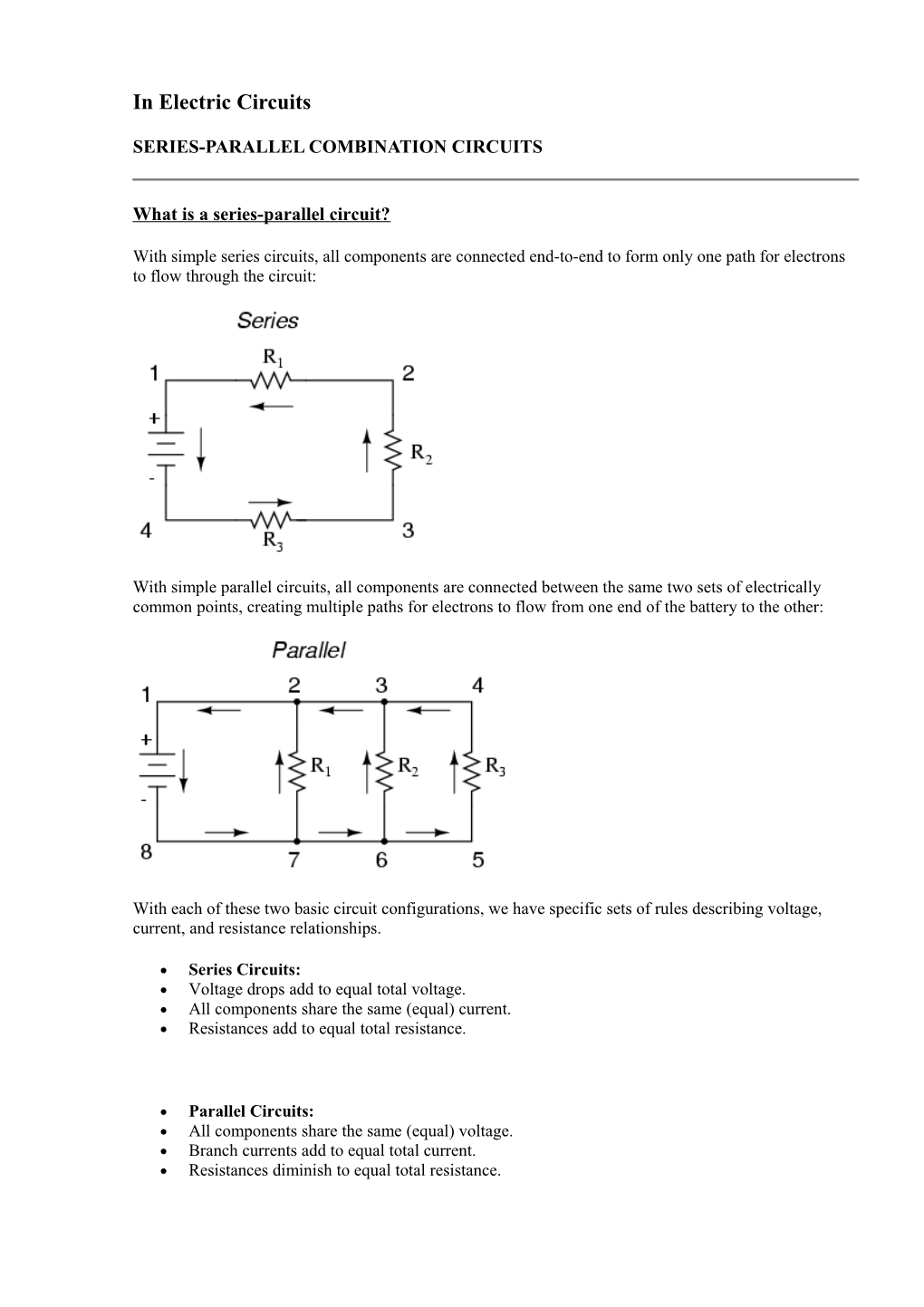 In Electric Circuits