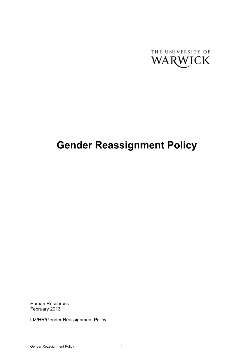 Gender Reassignmentpolicy