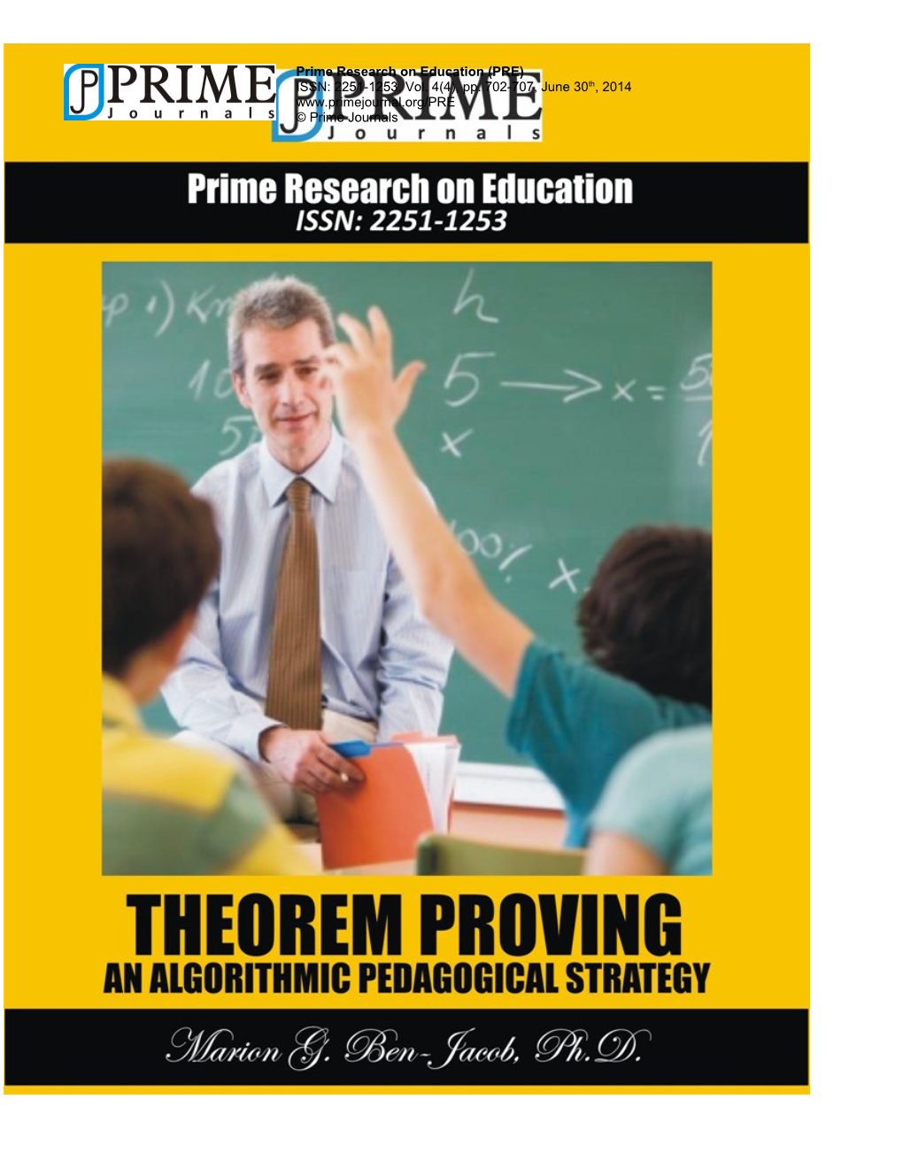 Theorem Proving: an Algorithmic Pedagogical Strategy