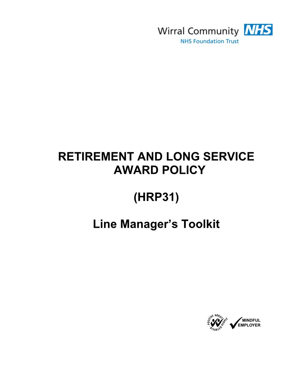 Retirement and Long Service Award Policy