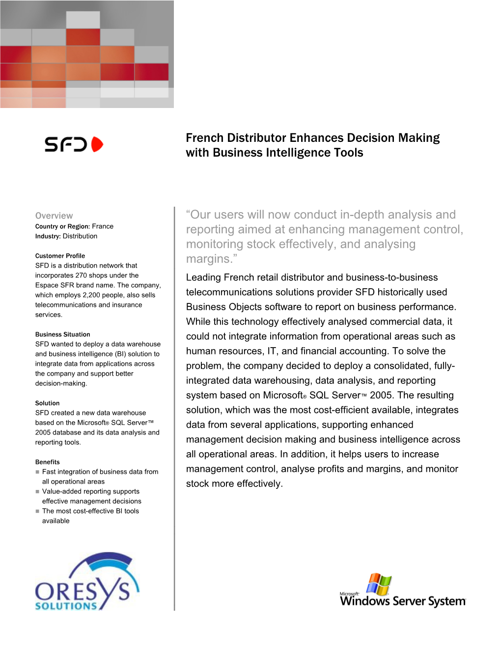 French Distributor Enhances Decision Making with Business Intelligence Tools