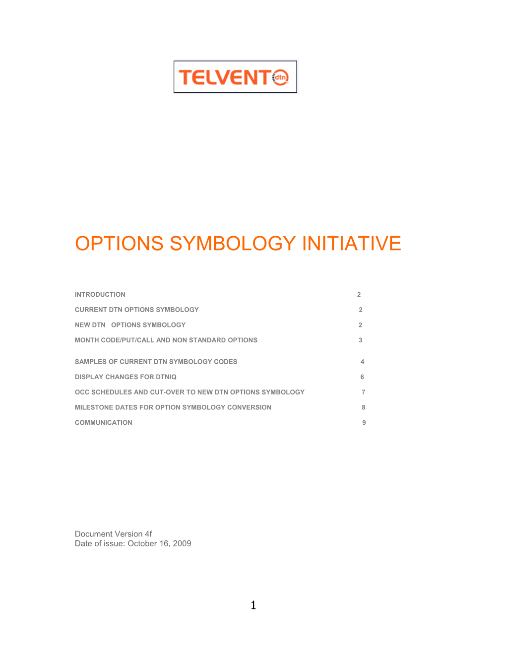 Options Symbology Initiative