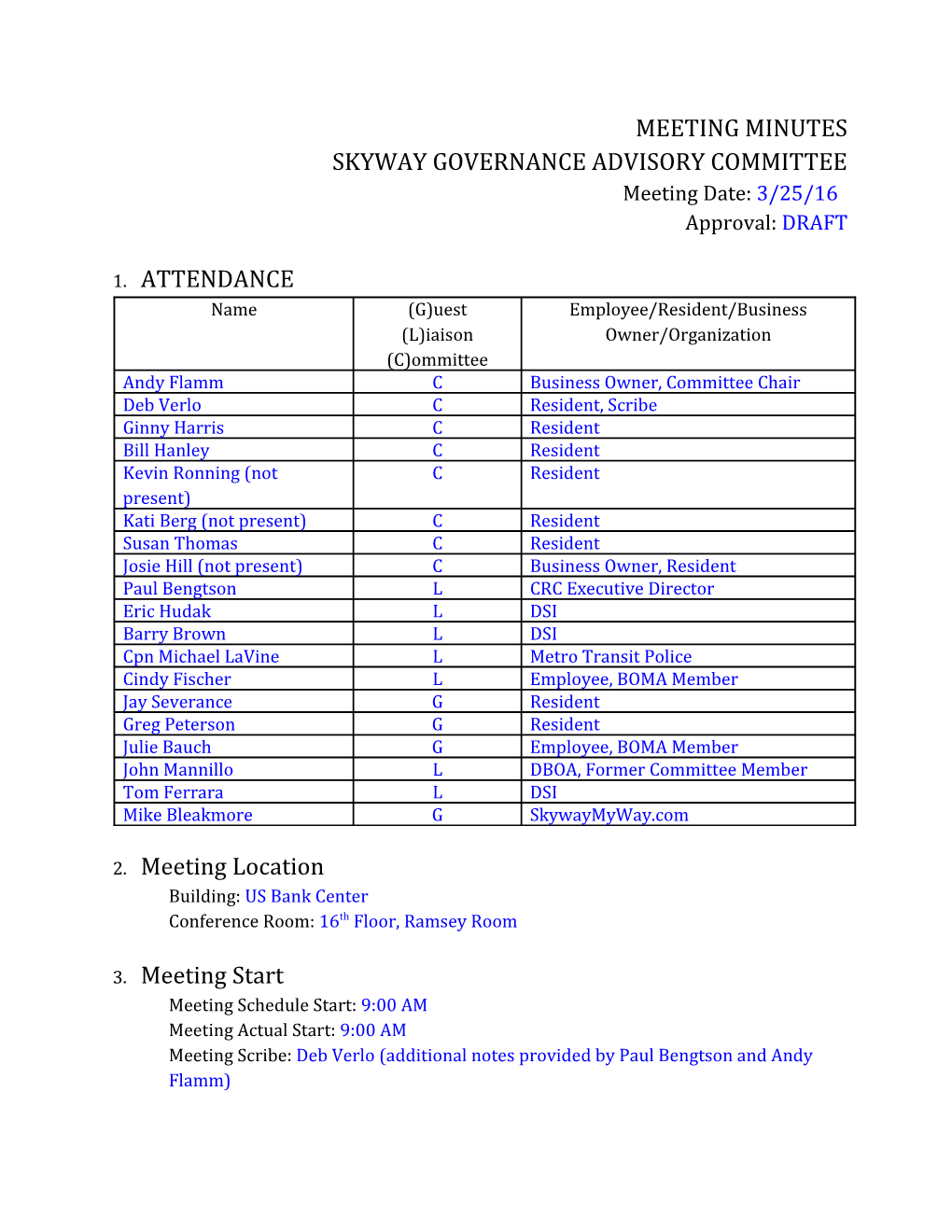 Skyway Governance Advisory Committee