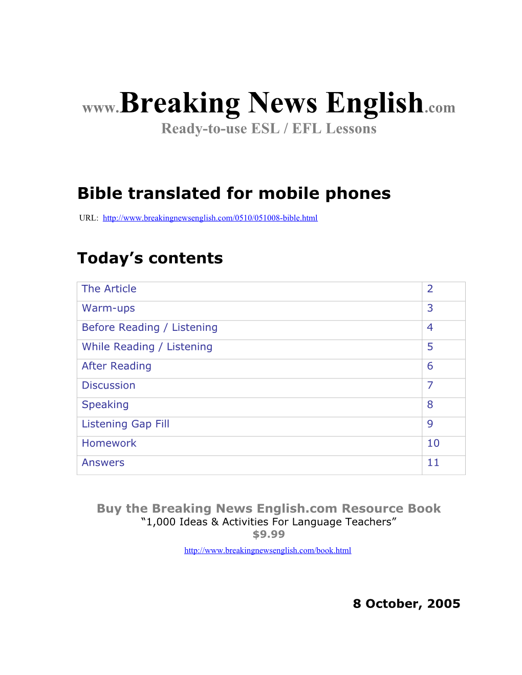 Bible Translated for Mobile Phones