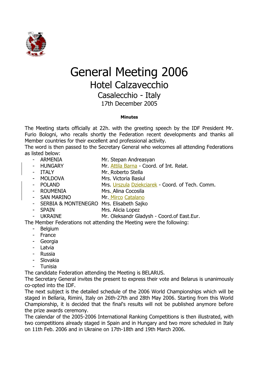 General Meeting 2006