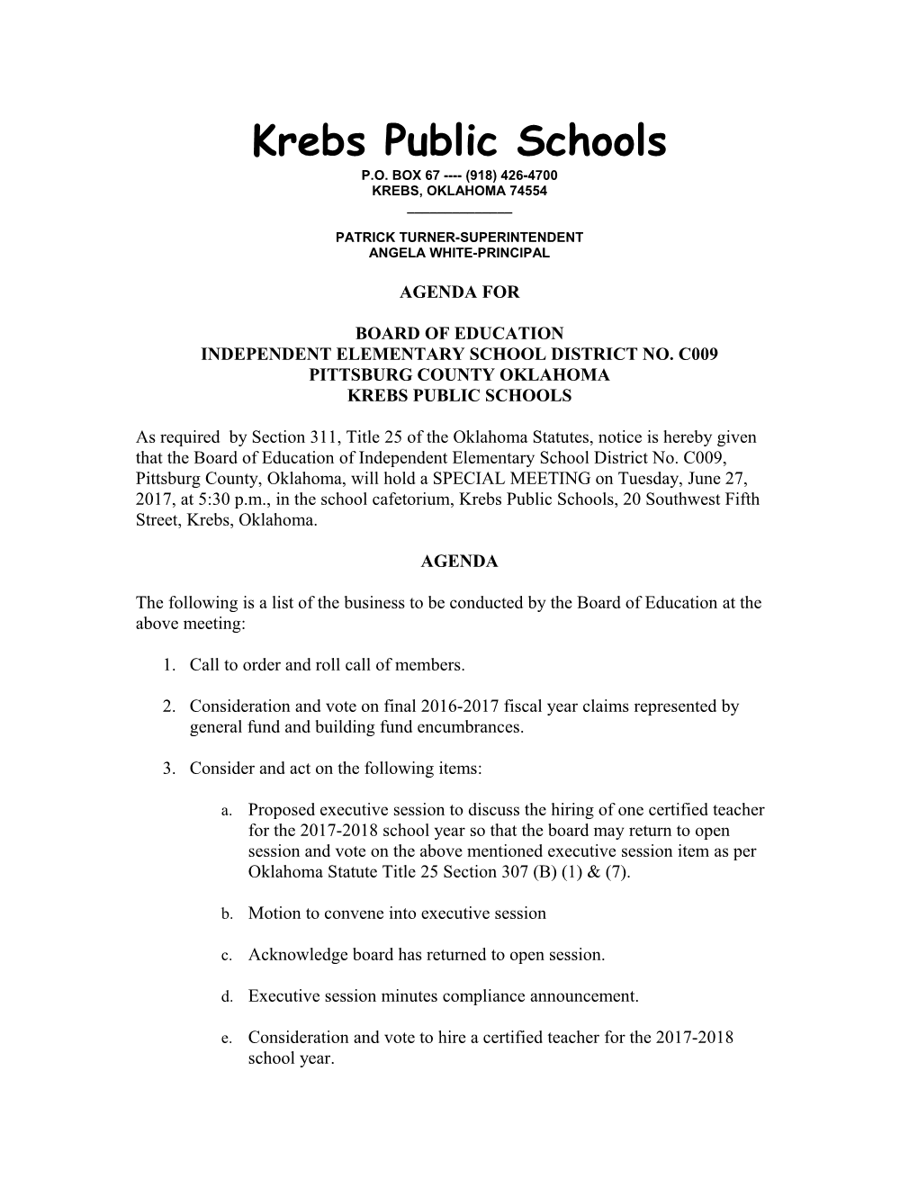 Krebs Public Schools