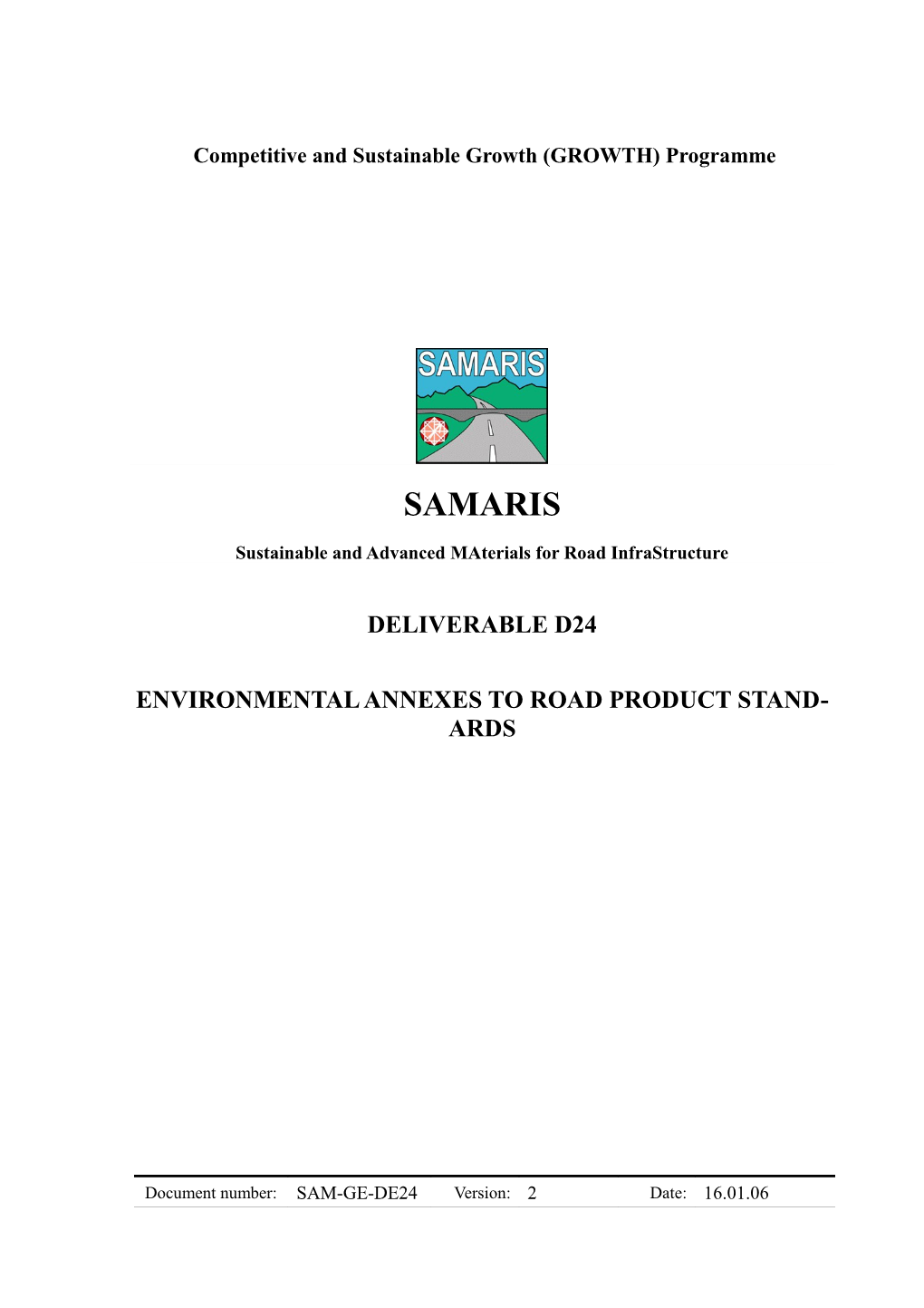 Template for SAMARIS Documents