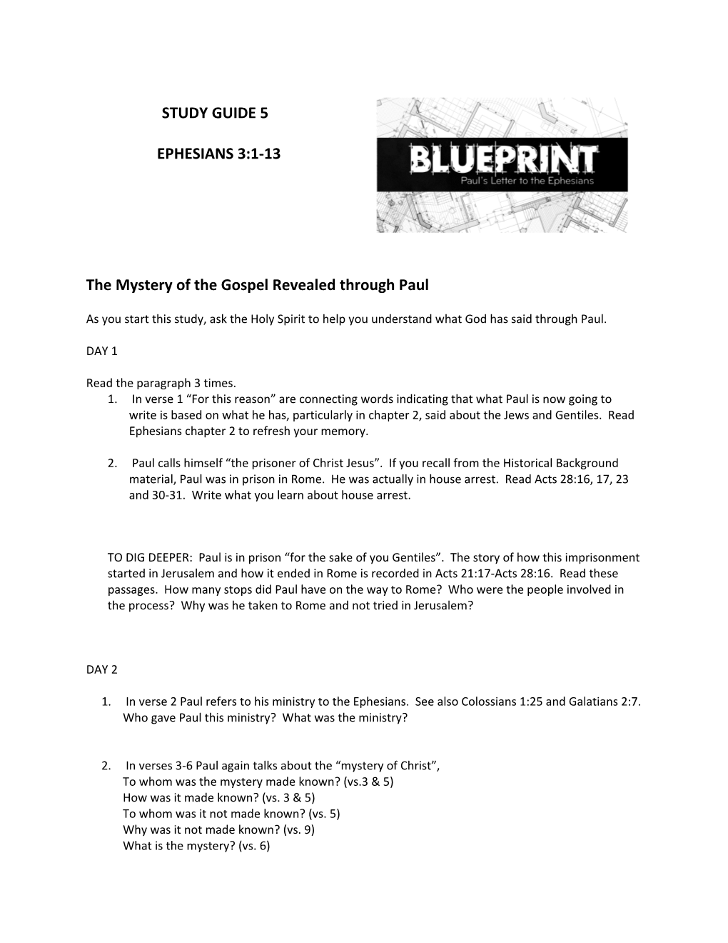 The Mystery of the Gospel Revealed Through Paul