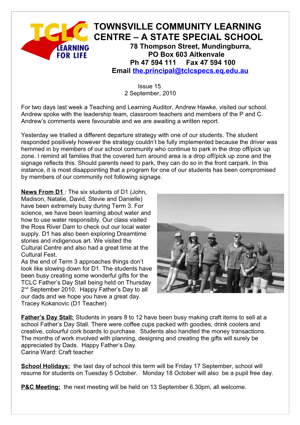 TCLC School Newsletter 02/09/2010