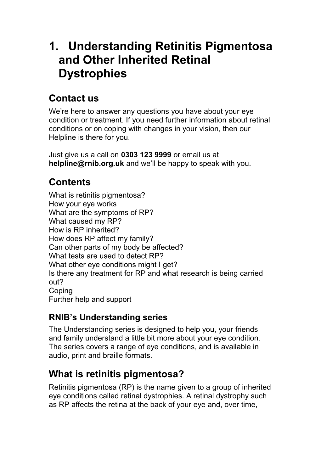 Understanding Retinitis Pigmentosa and Other Inherited Retinal Dystrophies