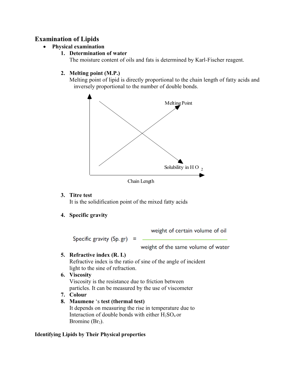 Examination of Lipids