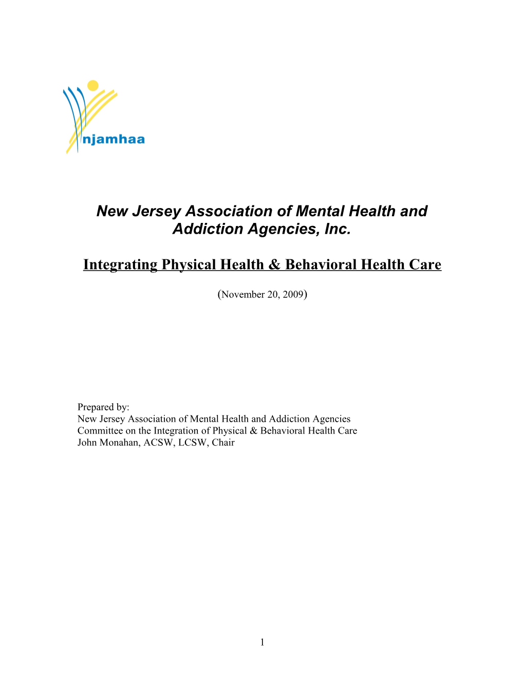 New Jersey Association of Mental Health and Addiction Agencies, Inc