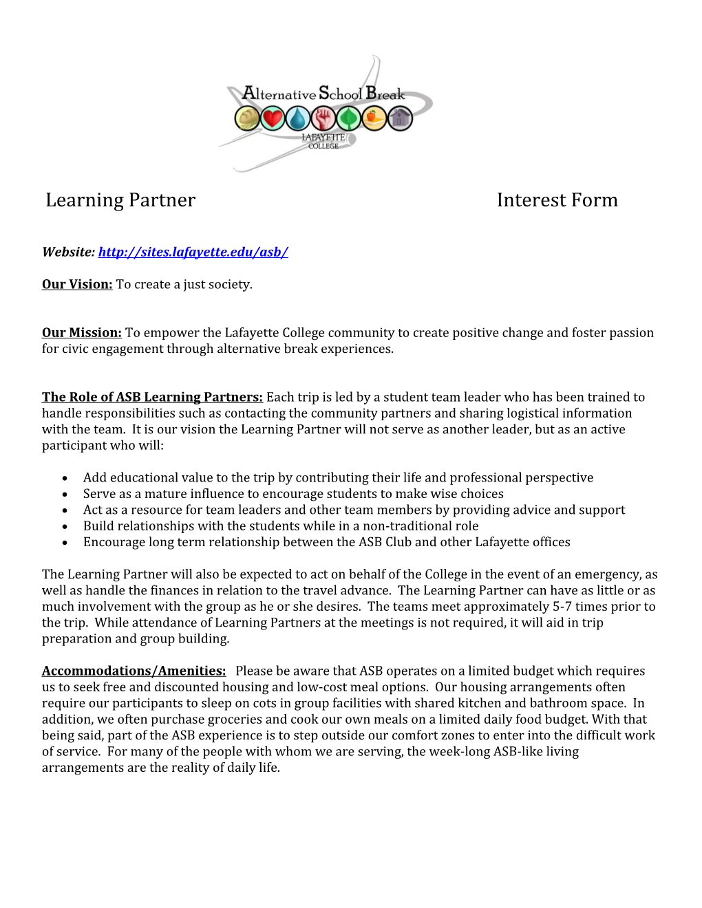 Learning Partner Interest Form