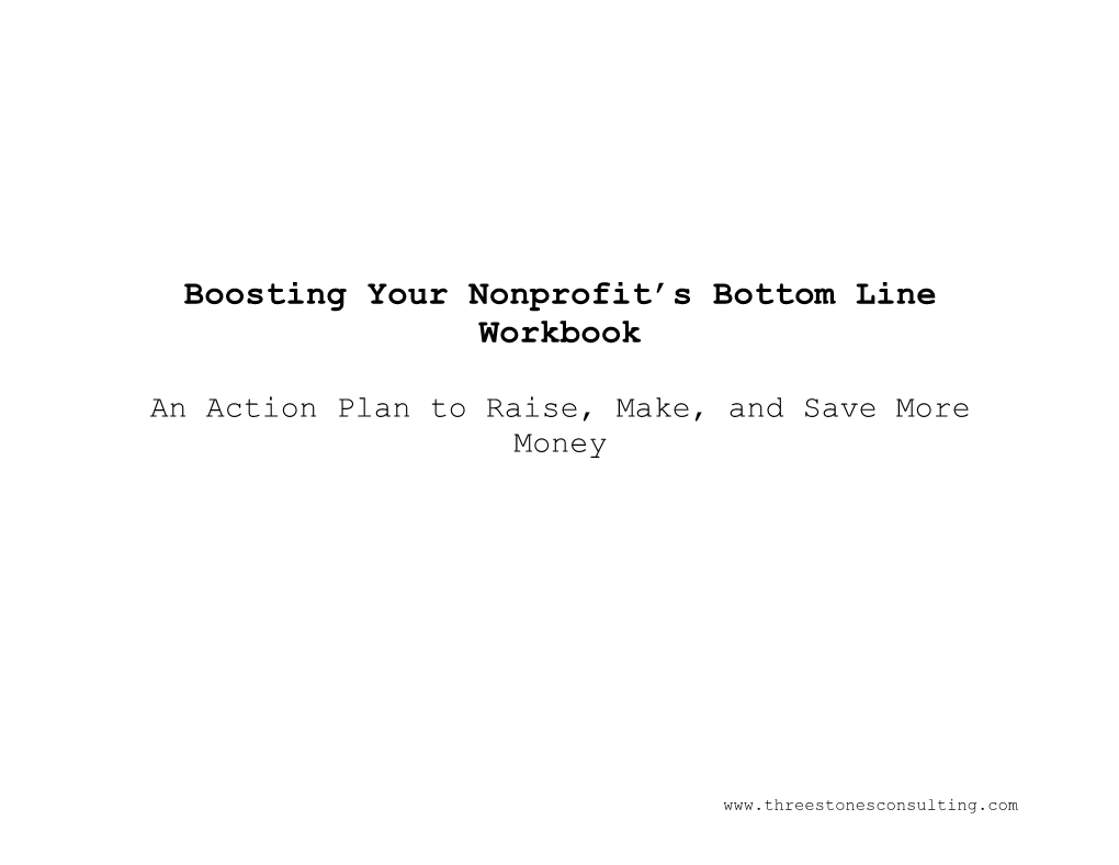 The Boosting Your Bottom Line Workbook