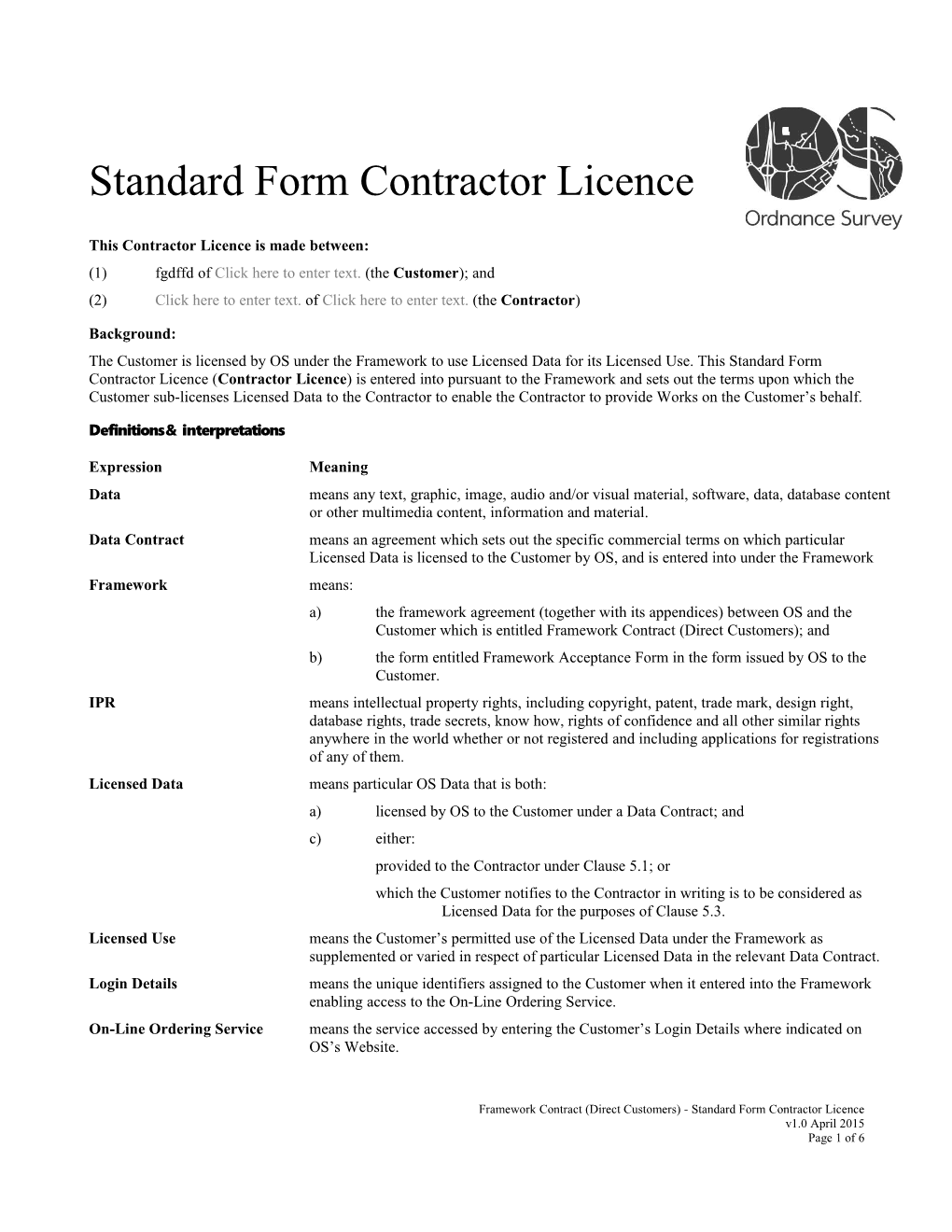 FCDC Contractor Licence
