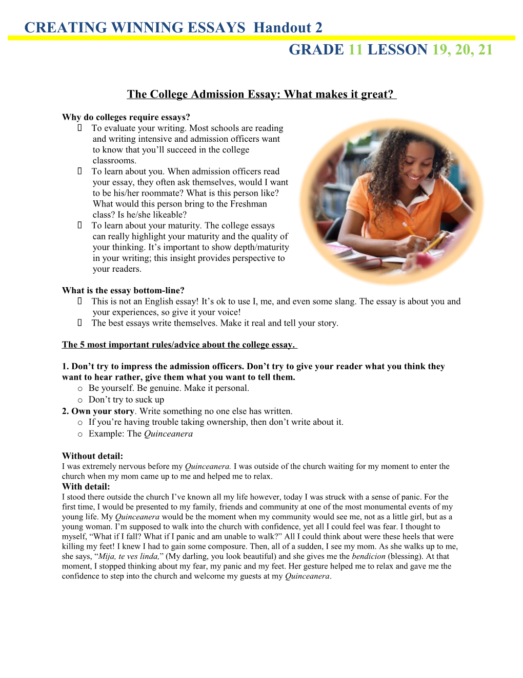 The College Admission Essay: What Makes It Great?