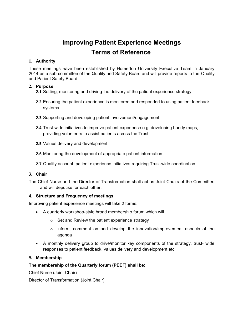 Improving Patient Experience Meetings