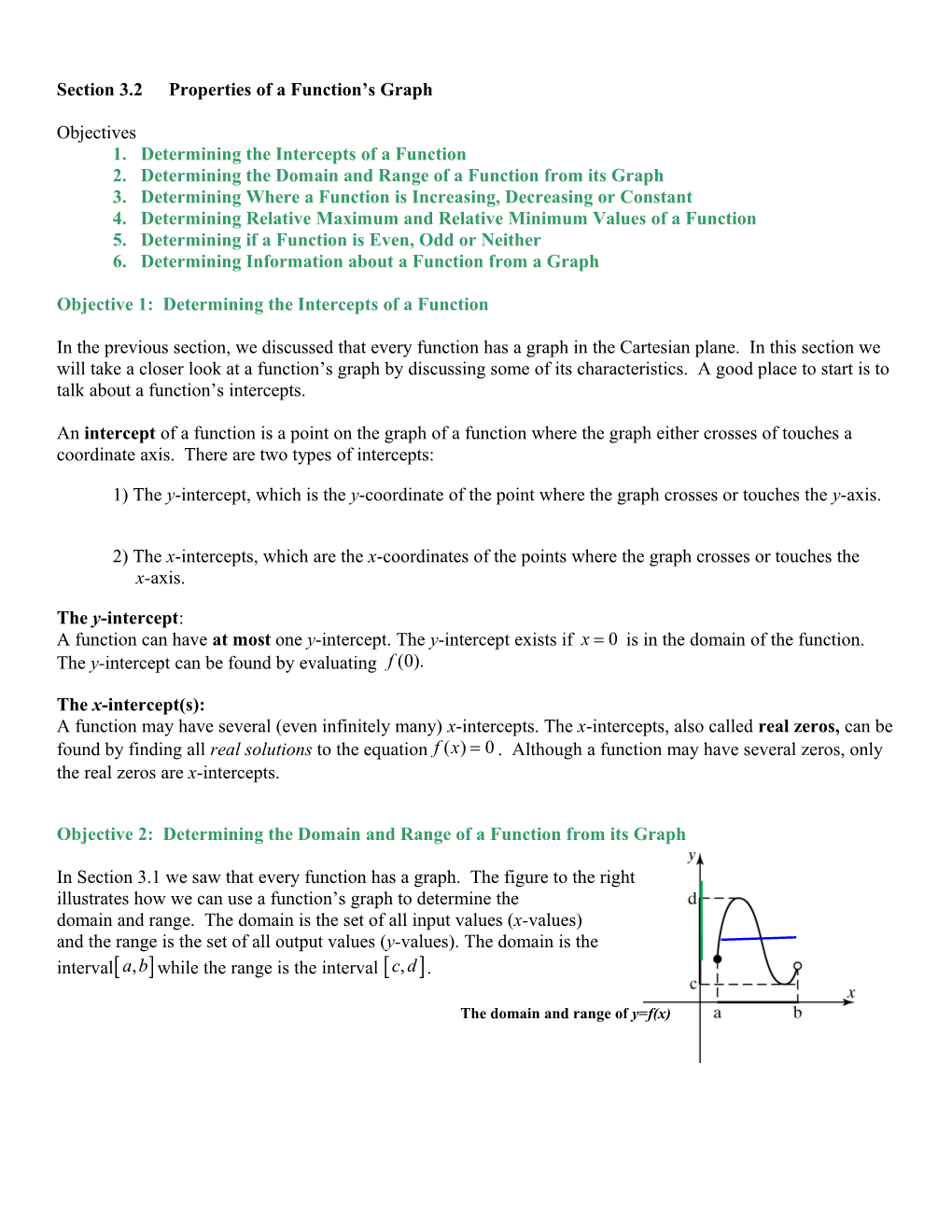 Section 3.2Properties of a Function S Graph