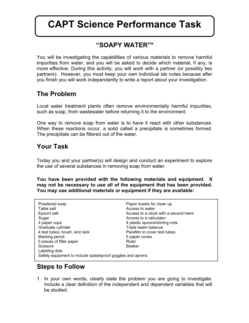 Local Water Treatment Plants Often Remove Environmentally Harmful Impurities, Such As Soap