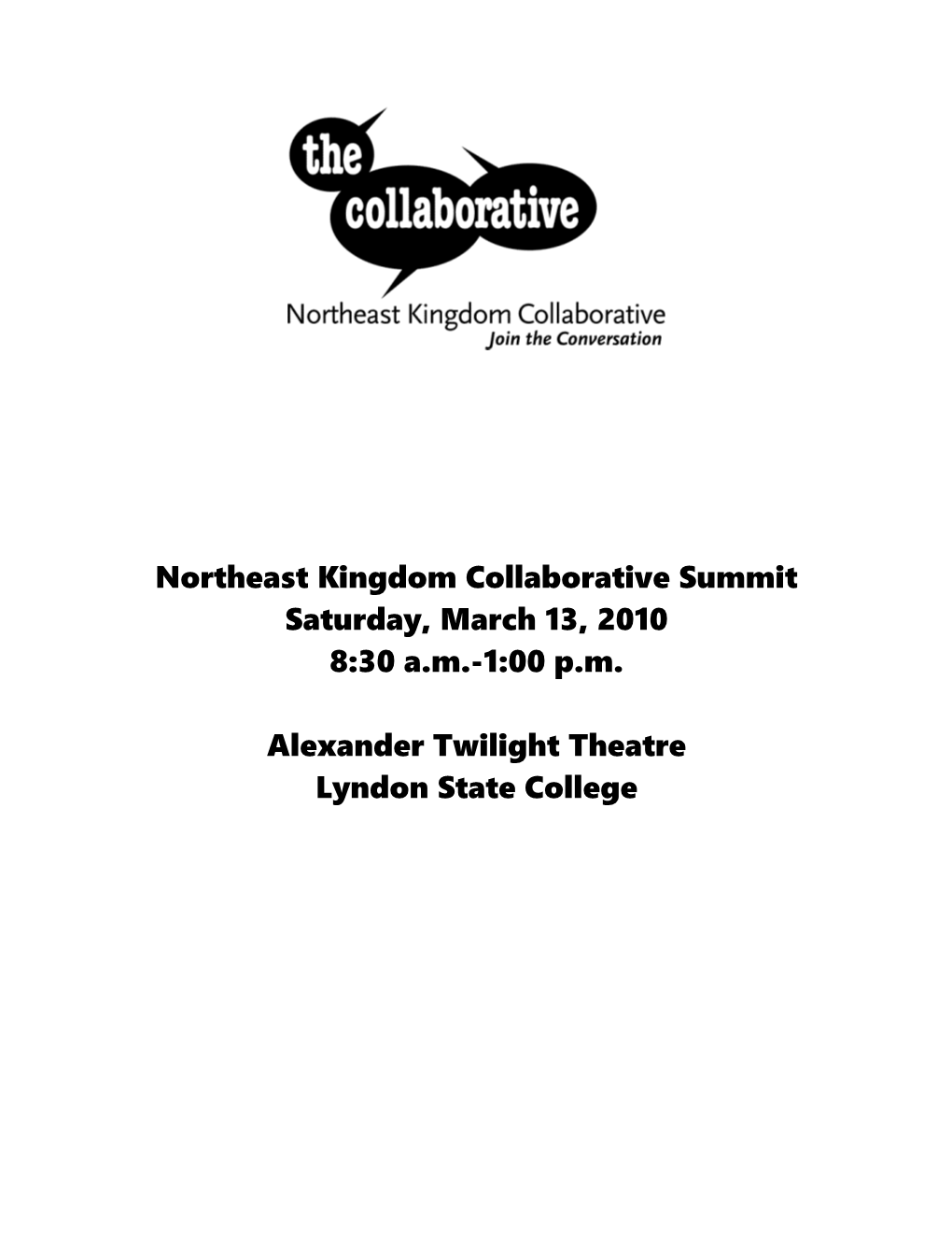 Northeast Kingdom Collaborative Summit