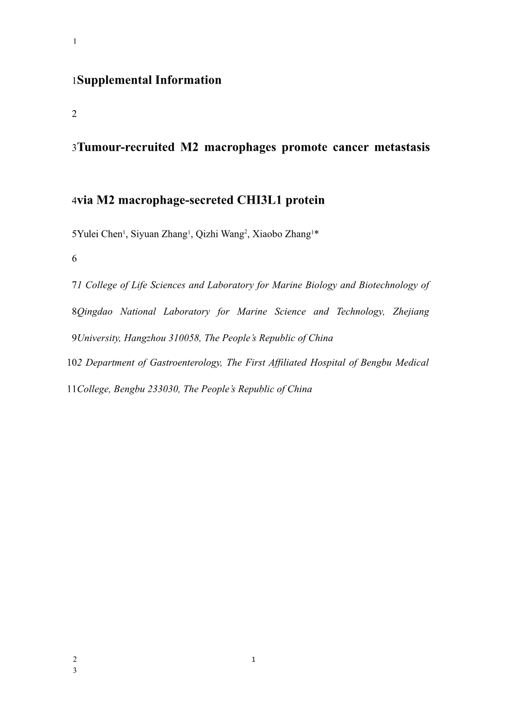 Tumour-Recruited M2macrophages Promotecancermetastasis Via M2macrophage-Secreted CHI3L1