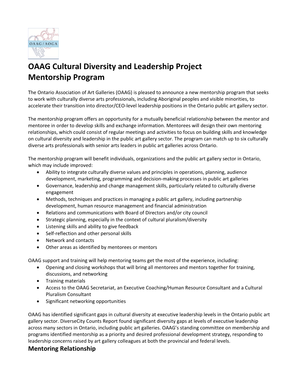 OAAG Cultural Diversity and Leadership Project