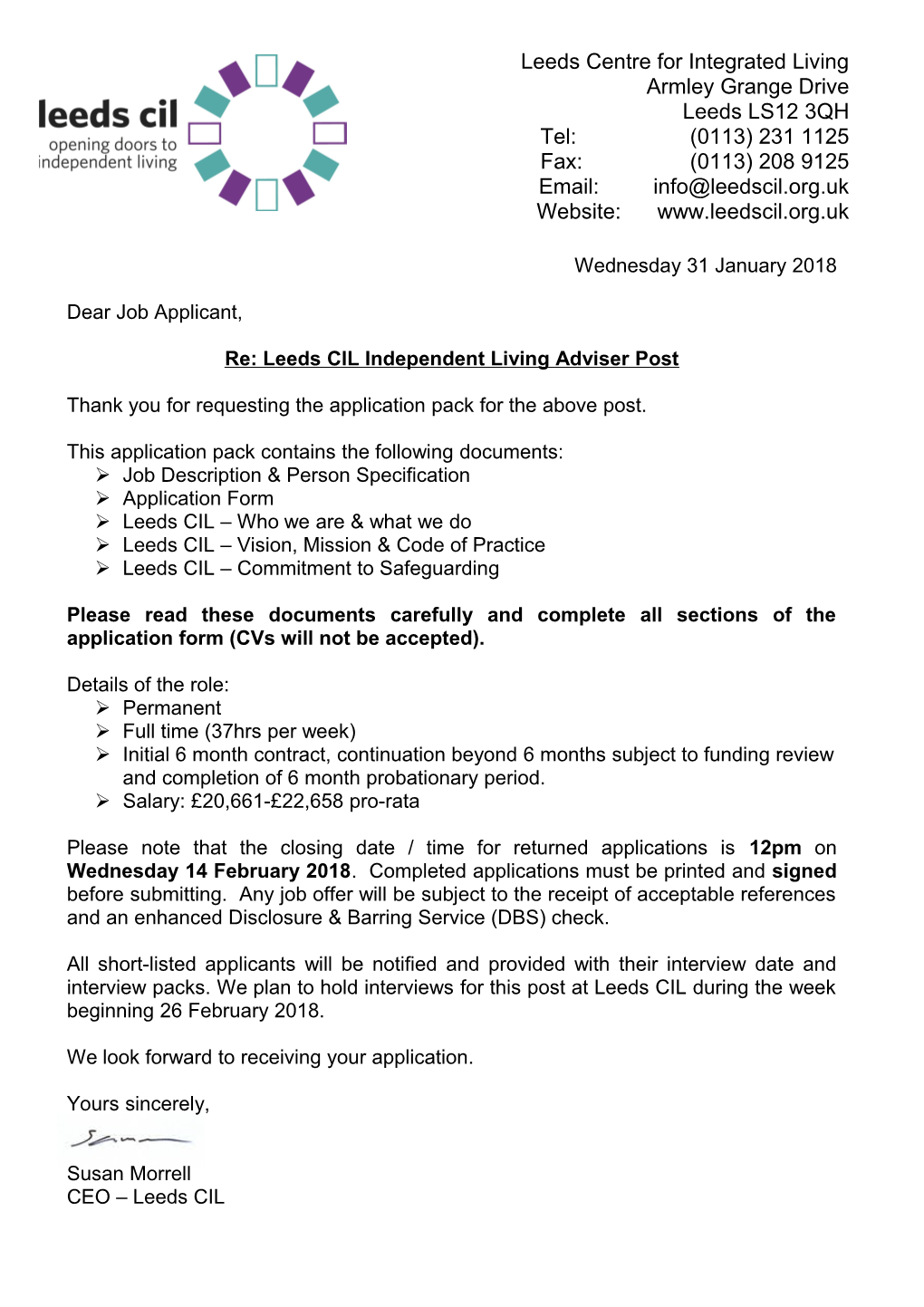 Leeds City Council Job Application Form