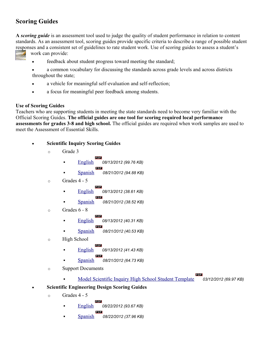 Scoring Guides