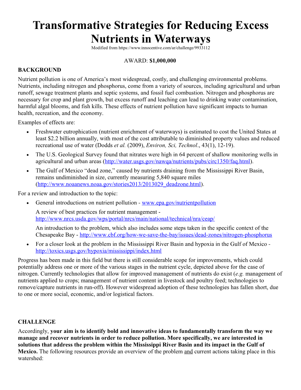 Transformative Strategies for Reducing Excess Nutrients in Waterways