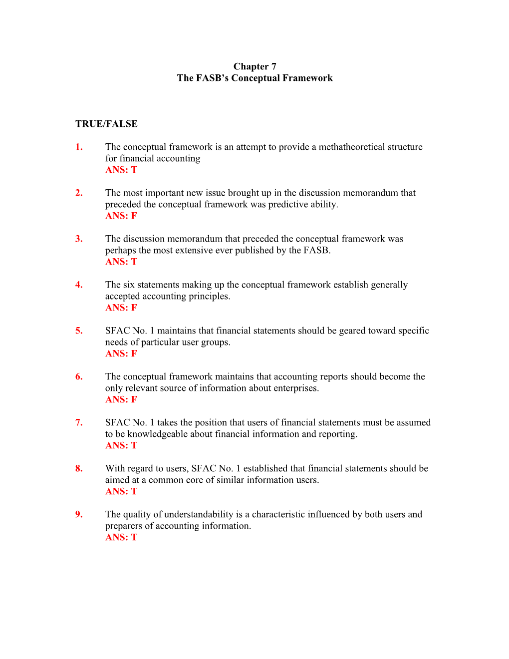 Chapter 7 the FASB S Conceptual Framework